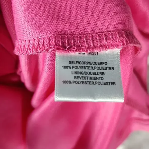 Fraiche by J Wrap Dress Women Large Pink Midi Ruffle Short Sleeve - Picture 9 of 10